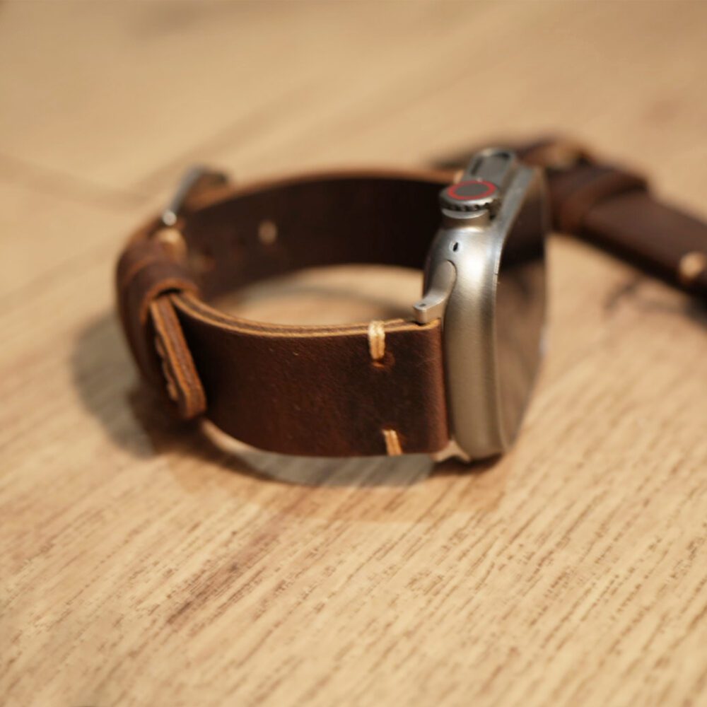 Personalized Handmade Leather Apple Watch Strap - Image 5