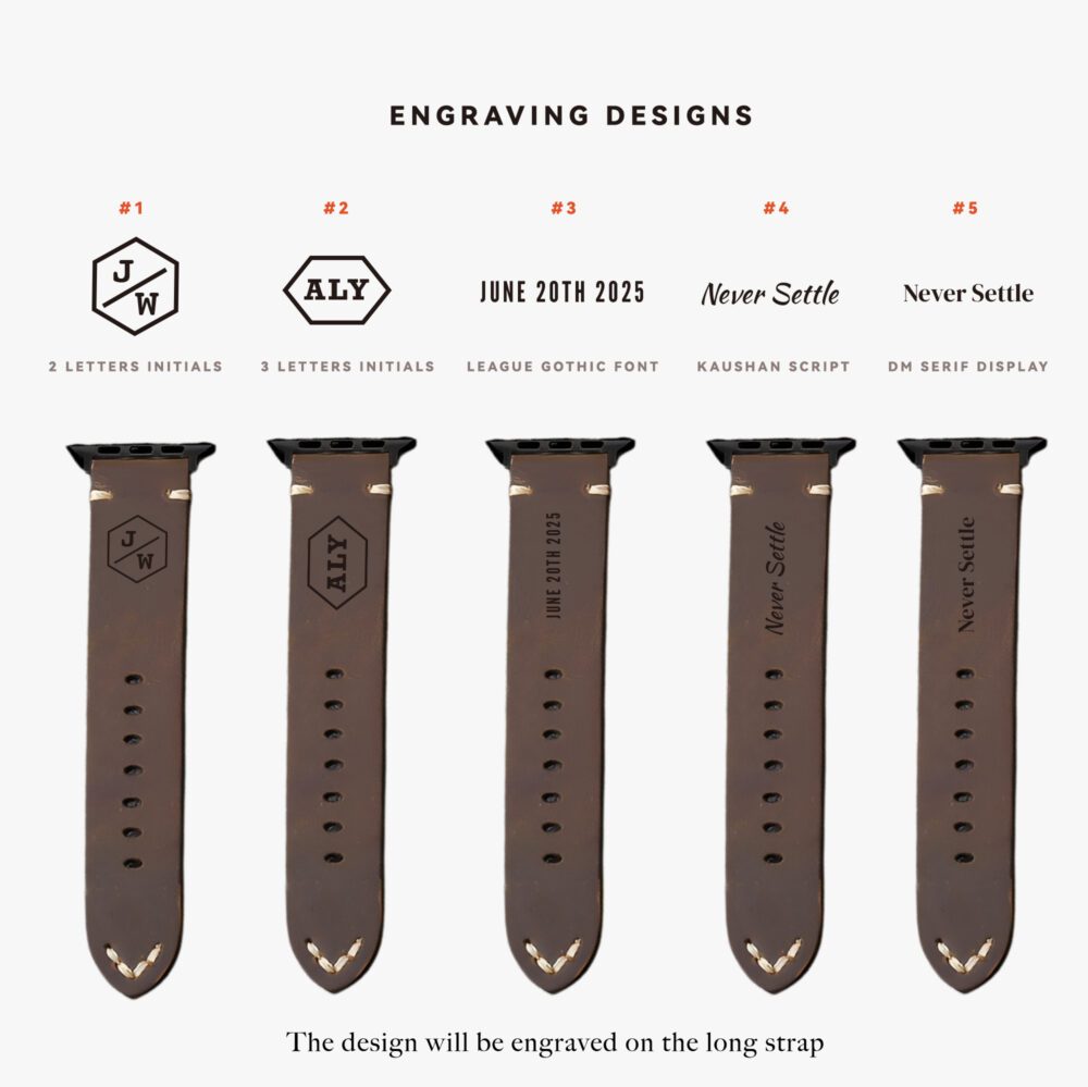 Personalized Handmade Leather Apple Watch Strap - Image 9