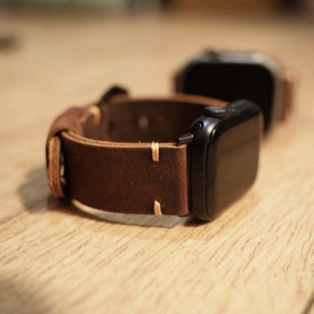 Personalized Handmade Leather Apple Watch Strap - Image 4
