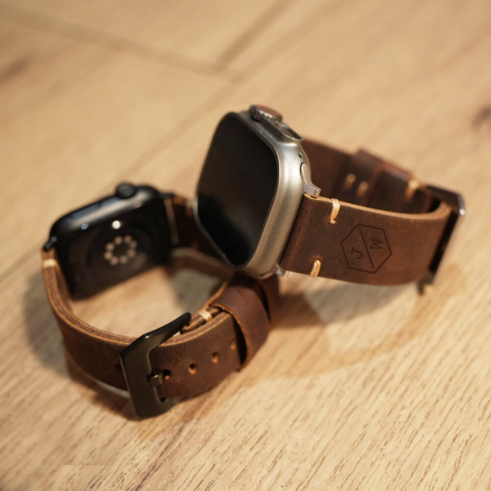Personalized Handmade Leather Apple Watch Strap - Image 2