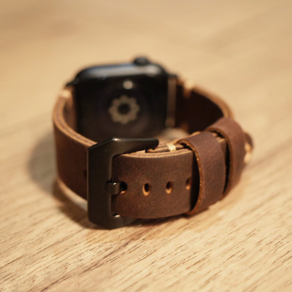 Personalized Handmade Leather Apple Watch Strap - Image 6