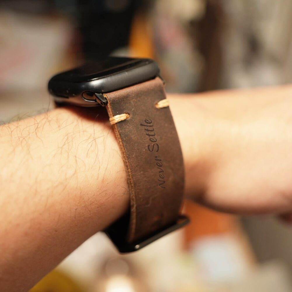 Personalized Handmade Leather Apple Watch Strap - Image 7