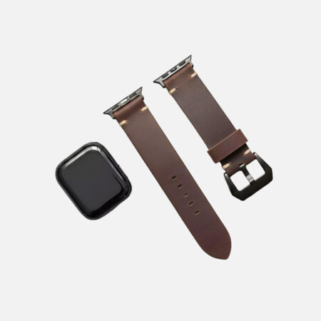 Engraved personalized leather apple watch strap